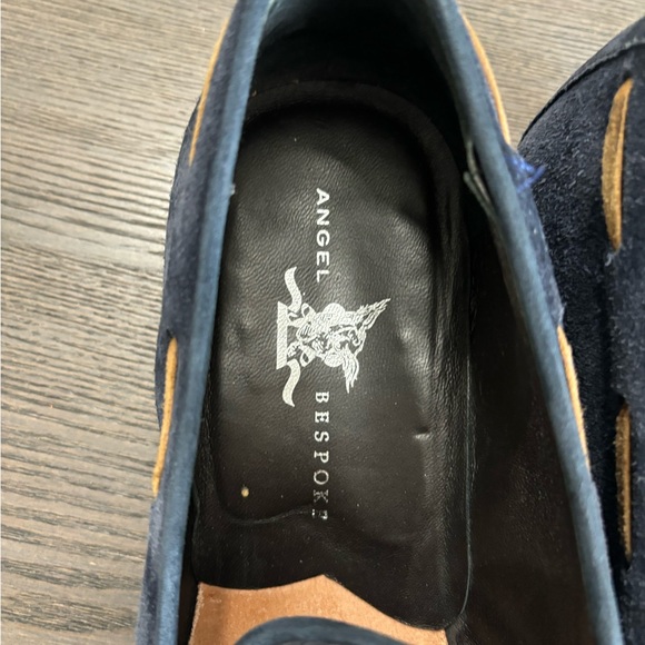 Luxurious Blue and Tan Velvet Slip-On Loafers main image 8